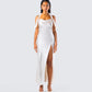 Danu Ivory Floral Applique Gown model front
