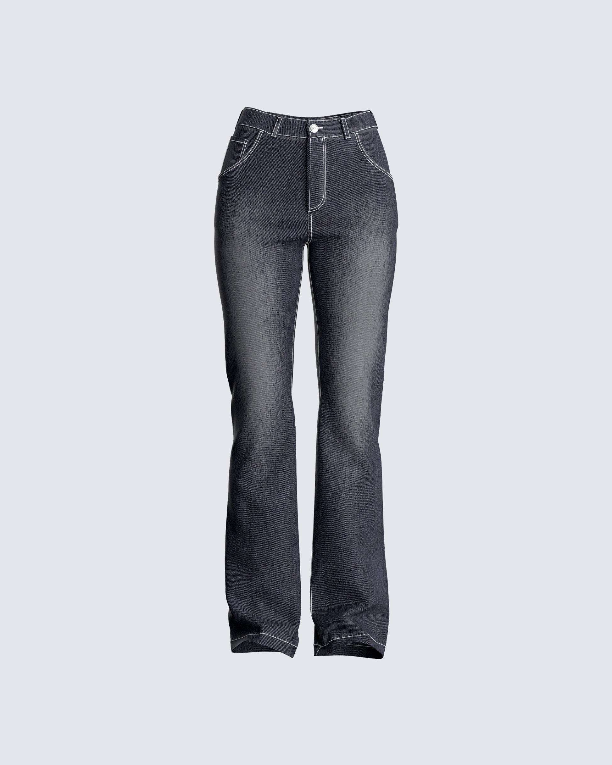 Dara Black Denim Bootcut Jean 3d product front