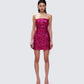 Darcie Pink Hand Beaded Sequin Mini Dress model front