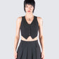 Deb Black Suiting Crop Vest Top model front