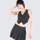 Deb Black Suiting Crop Vest Top