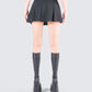 Deb Black Suiting Pleat Mini Skirt