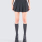 Deb Black Suiting Pleat Mini Skirt model front