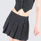Deb Black Suiting Pleat Mini Skirt