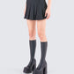 Deb Black Suiting Pleat Mini Skirt