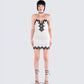 Debbie Ivory Satin Mini Dress model front