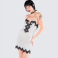 Debbie Ivory Satin Mini Dress
