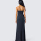 Debra Black Lace Panel Maxi Dress