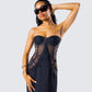 Debra Black Lace Panel Maxi Dress