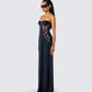 Debra Black Lace Panel Maxi Dress