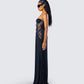 Debra Black Lace Panel Maxi Dress