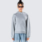 Delanie Grey Heather Fleece Hoodie model front