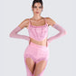 Delisa Pink Rhinestone Corset Top
