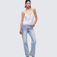 Delphina White Lace Mix Cami Top