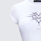 Dena White Jersey Graphic Top