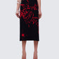 Dena Black Intarsia Knit Midi Skirt model front
