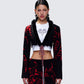 Dena Black Intarsia Knit Shrug model front
