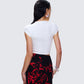 Dena White Jersey Graphic Top