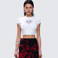 Dena White Jersey Graphic Top model front