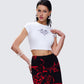 Dena White Jersey Graphic Top