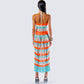 Derica Multi Open Knit Midi Dress