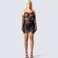 Devyn Black Lace Dress & Gloves model front
