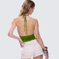 Didi Green Cowl Neck Halter Top