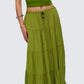 Didi Green Tiered Maxi Skirt