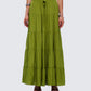 Didi Green Tiered Maxi Skirt model front