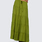 Didi Green Tiered Maxi Skirt