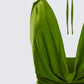 Didi Green Cowl Neck Halter Top
