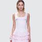 Dolores White Graphic Tank Top model front