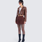 Donny Brown Pleated Set