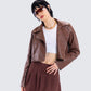 Donny Brown Vegan Leather Jacket