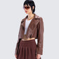 Donny Brown Vegan Leather Jacket
