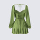 Dori Green Cross Front Mini Dress