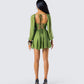 Dori Green Cross Front Mini Dress
