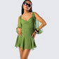 Dori Green Cross Front Mini Dress