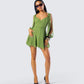 Dori Green Cross Front Mini Dress