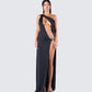 Dorian Black Cut Out Dress model front