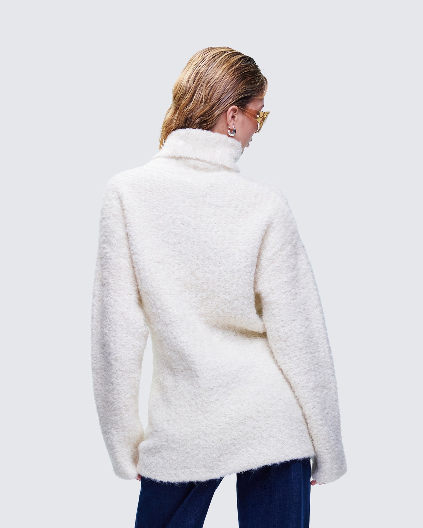 Dorinda Cream Oversized Turtleneck Sweater