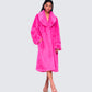 Dorinne Hot Pink Vegan Fur Coat