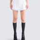 Dory White Chiffon Mini Skirt model front