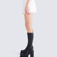 Dory White Chiffon Mini Skirt