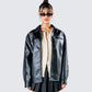 Dove Black Faux Leather Jacket model front