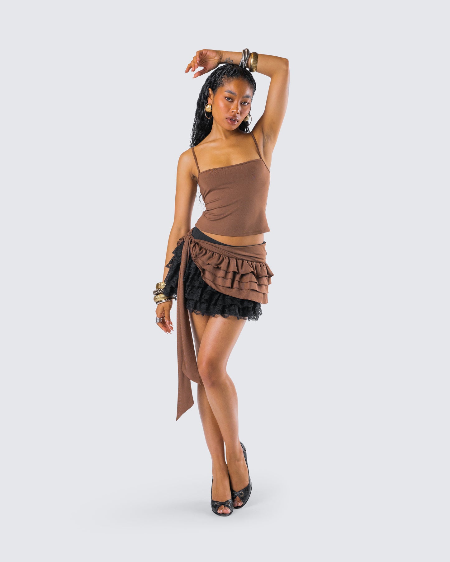 Dovie Cocoa Ruffle Set