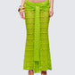 Dreya Green Textured Maxi Skirt