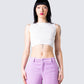 Vita White Cropped Tank model front