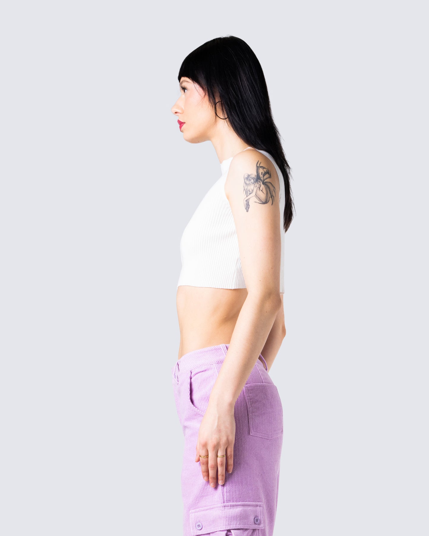 Vita White Cropped Tank