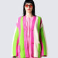 Abbie Multi Striped Cardigan model front